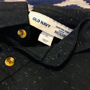 Dark Navy Textured Slim-Fit Shirt
